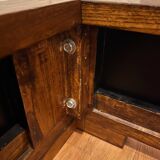 Handcrafted solid wood double bed and its superb headboard / bedside table