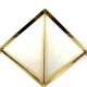 Golden brass Pyramidal table lamp, Christos, Italy 1970