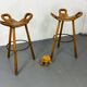 Ensemble de 2 tabourets de bar brutalistes Marbella par Sergio Rodrigues, années 1960.