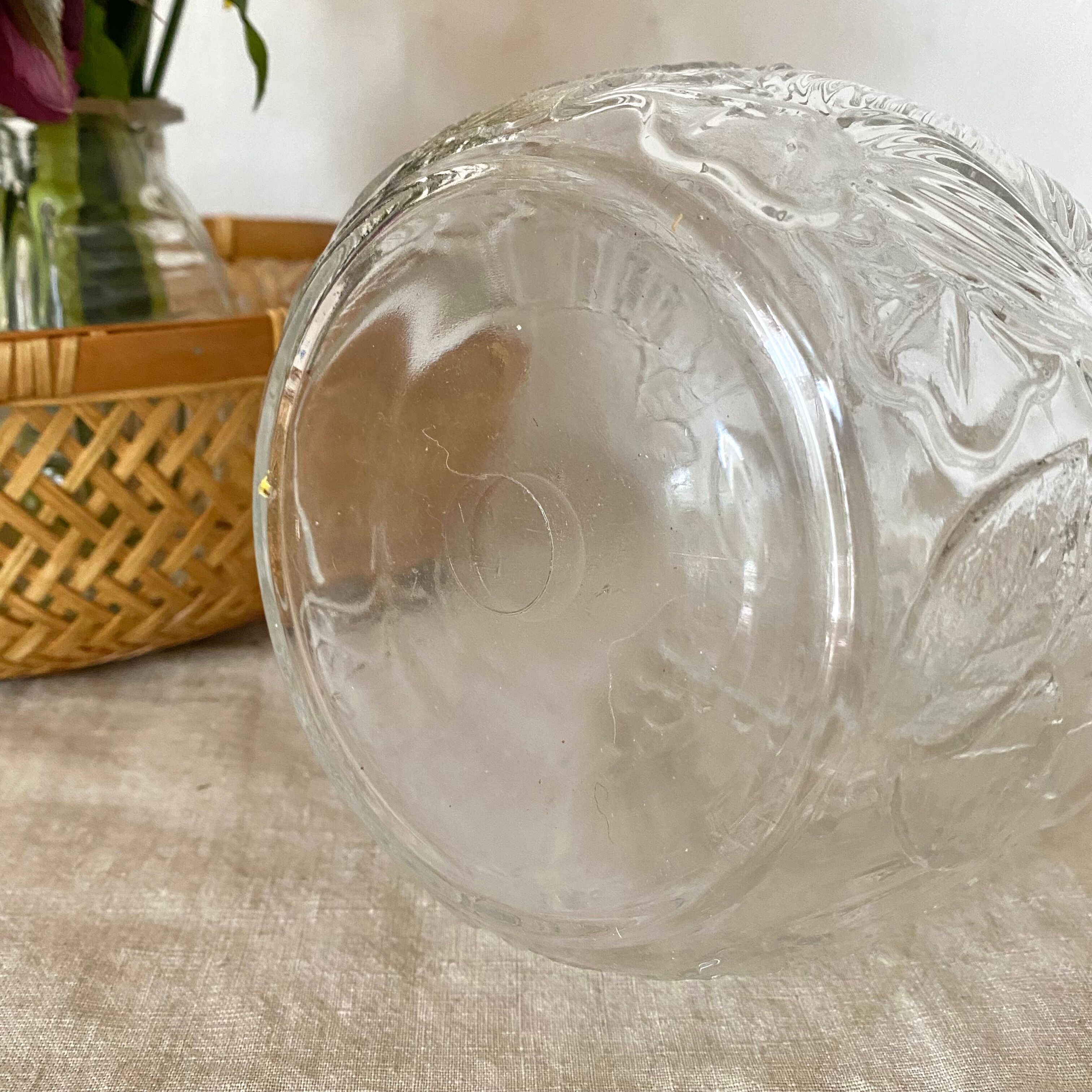 Vintage clear glass pitcher Italy