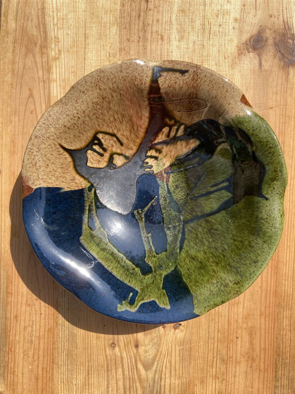 Ceramic dish signed Cerampuo