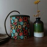 Nomadic bohemian chic lantern / floral fabric, jute cord