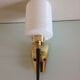 Brass and opaline wall lamp white / vintage 60s-70s