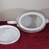 théière ancienne en porcelaine blanche et dorée Richard Ginori Vecchio Ginori Sanremo