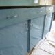 Buffet in blue and yellow formica