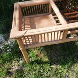 Table basse en bambou et rotin