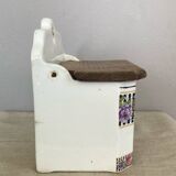 Earthenware salt cellar with rose decoration, made in Czechoslovakia, early 20th century