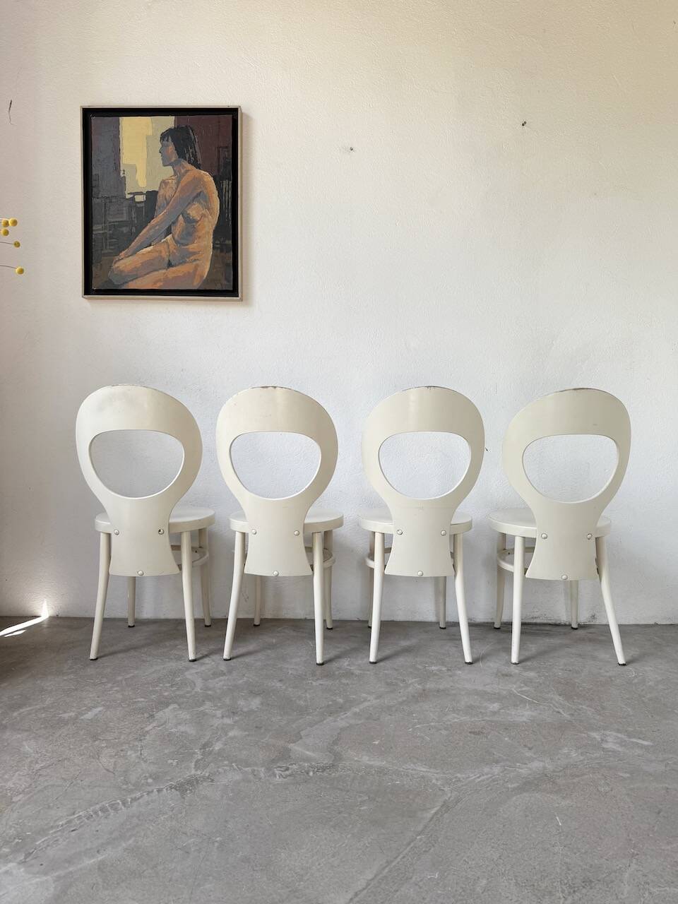 Set of 4 Baumann bistro chairs, Mouette model