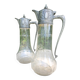 Pair of crystal and pewter jugs