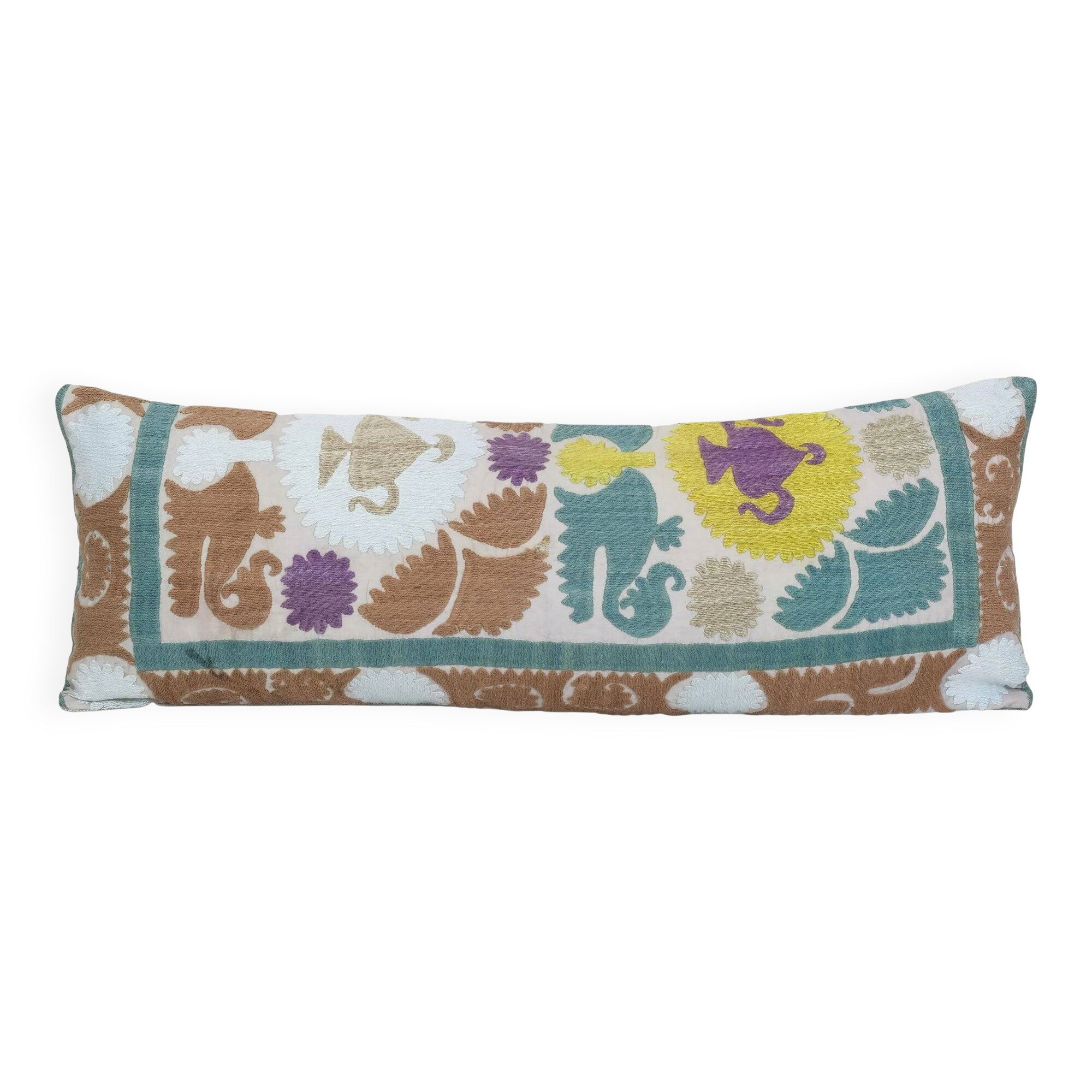 Vintage embroidered cushion cover 76x28 cm