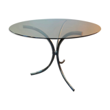 Round kitchen or dining room in smoked glass chrome structure an70