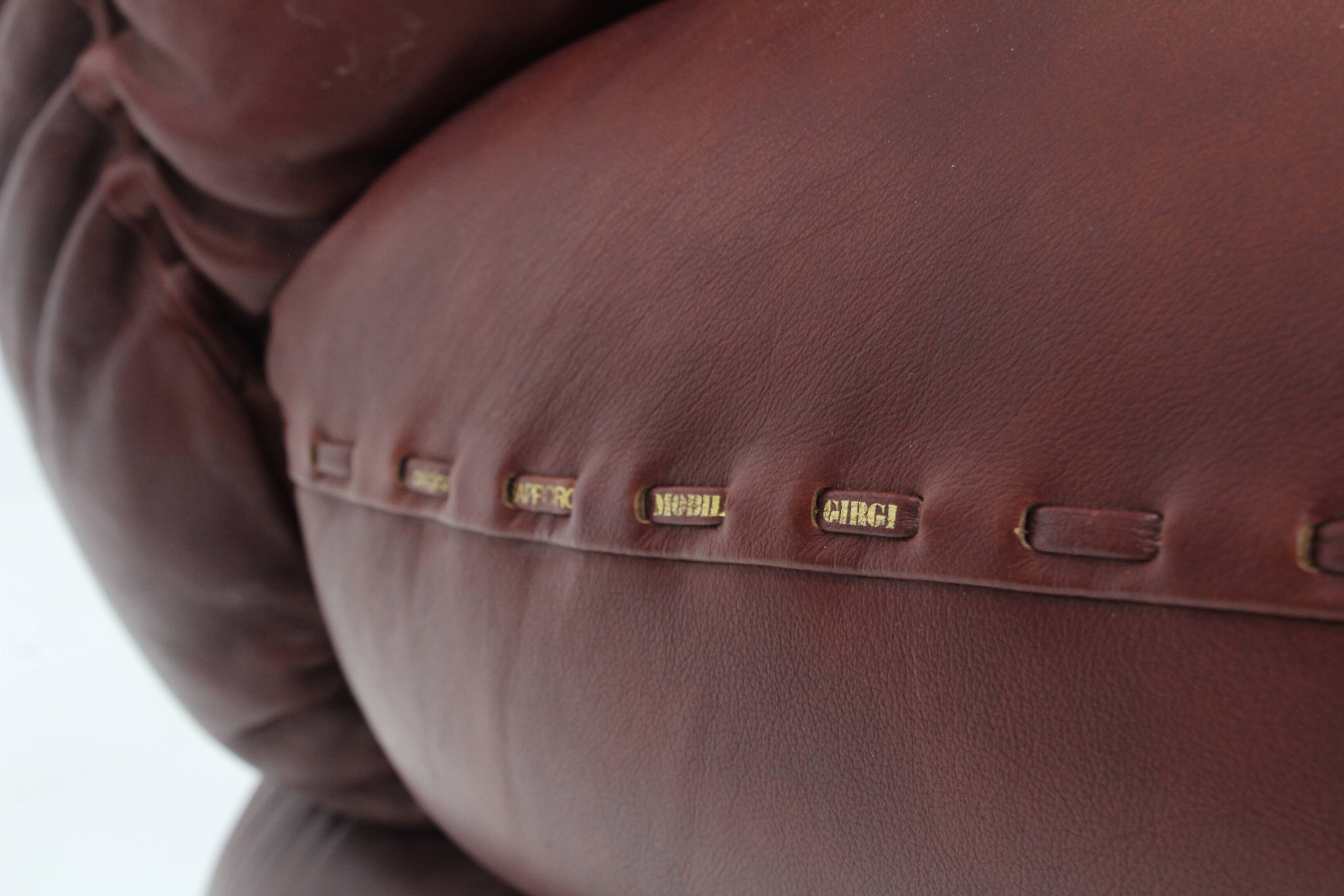 Sapporo Italian leather sofa Mobil Girgi 70s