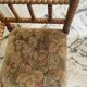 Vintage Art Deco corner chair in bobbin wood and fabric, circa 1930