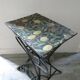 Table d'appoint en bambou et rotin noirci, époque 1900