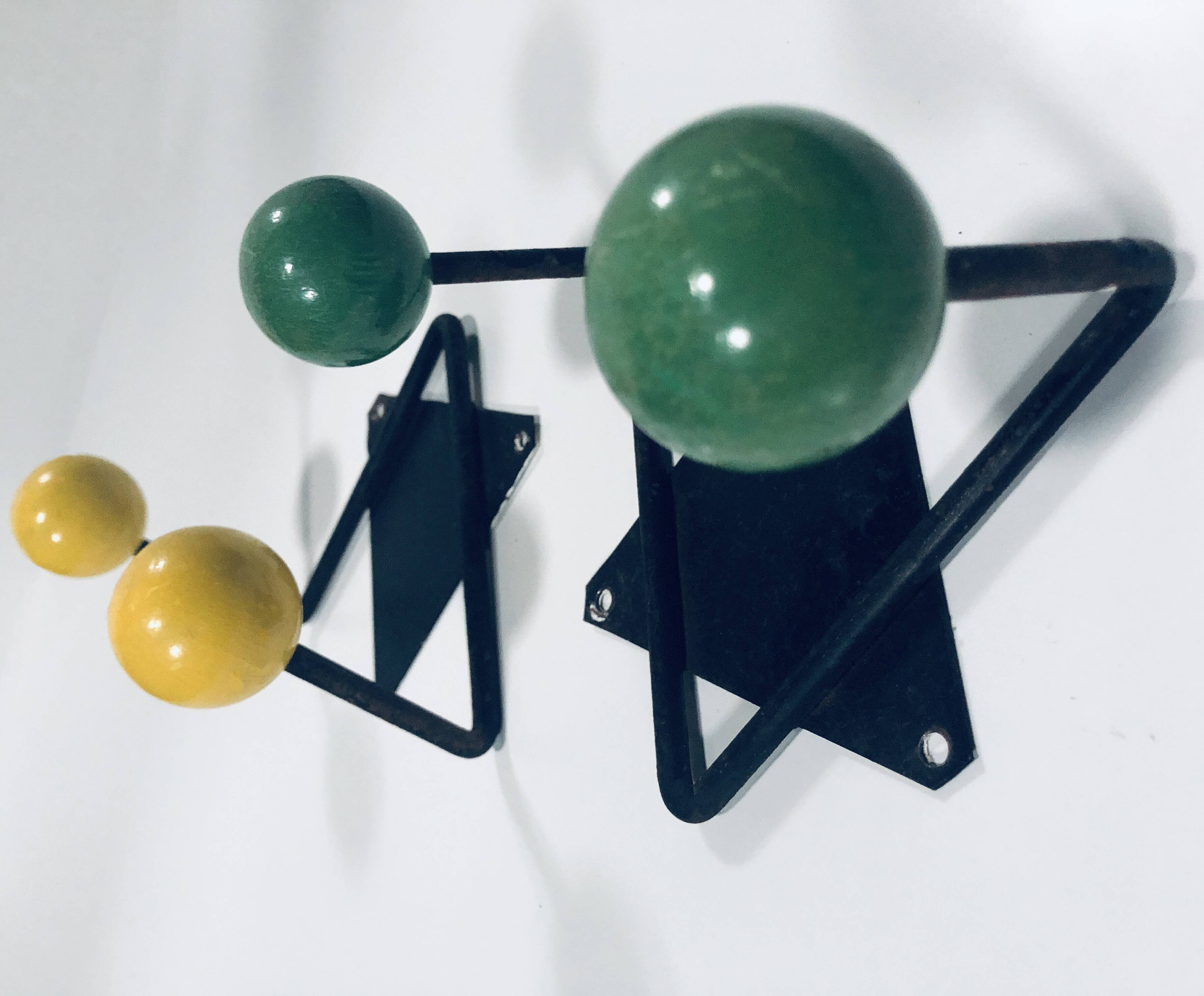 Vintage Coat Racks • Wrought Iron & Wood • 1950