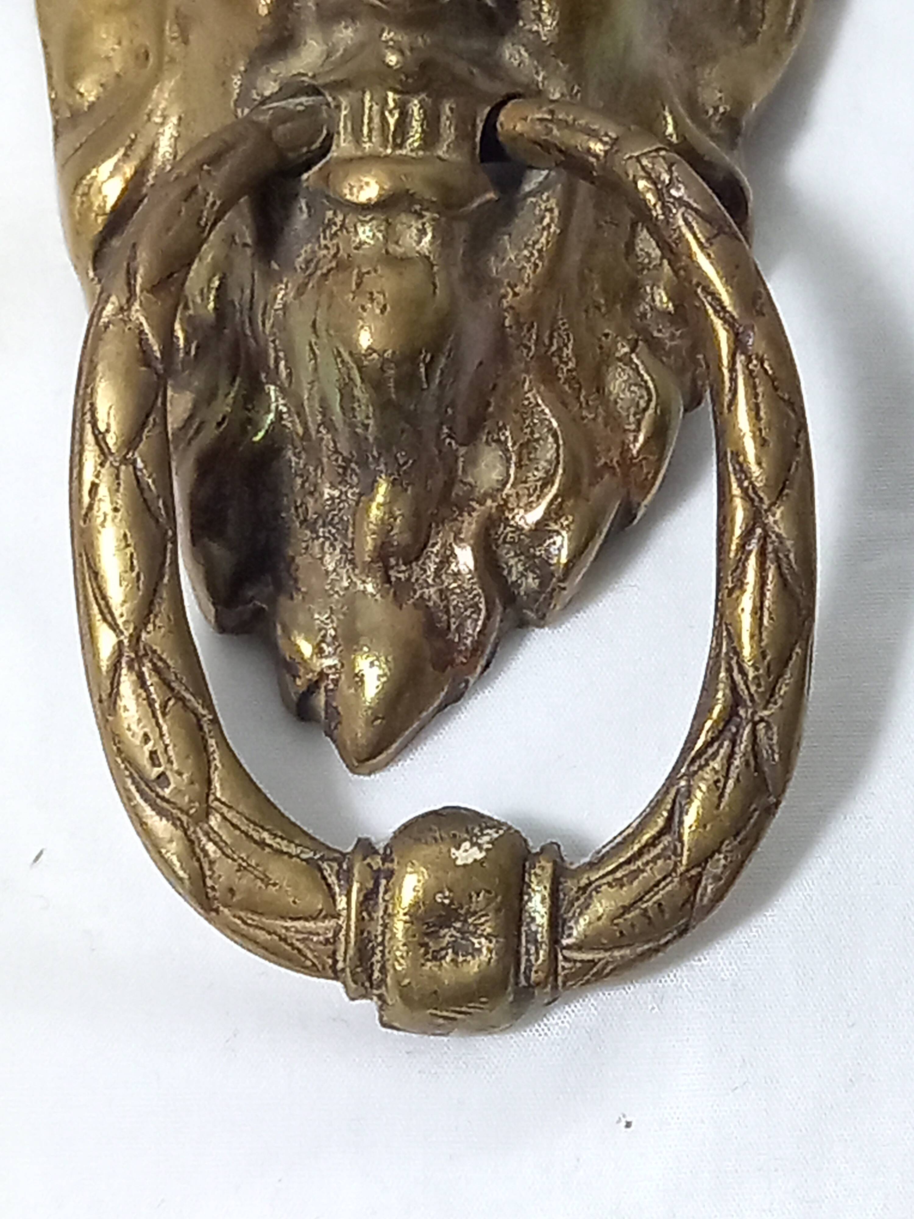 Satyr Head Knocker in Gilt Bronze