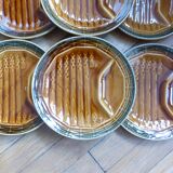 Set of 6 Sarreguemines asparagus plates