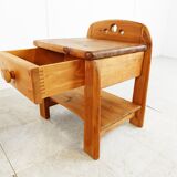 Paire de chevet vintage en pin, années 1960