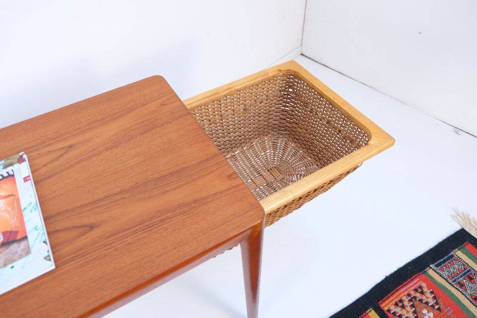 Mid-20th century Danish sewing table/side table in teak, Haslev Hansen