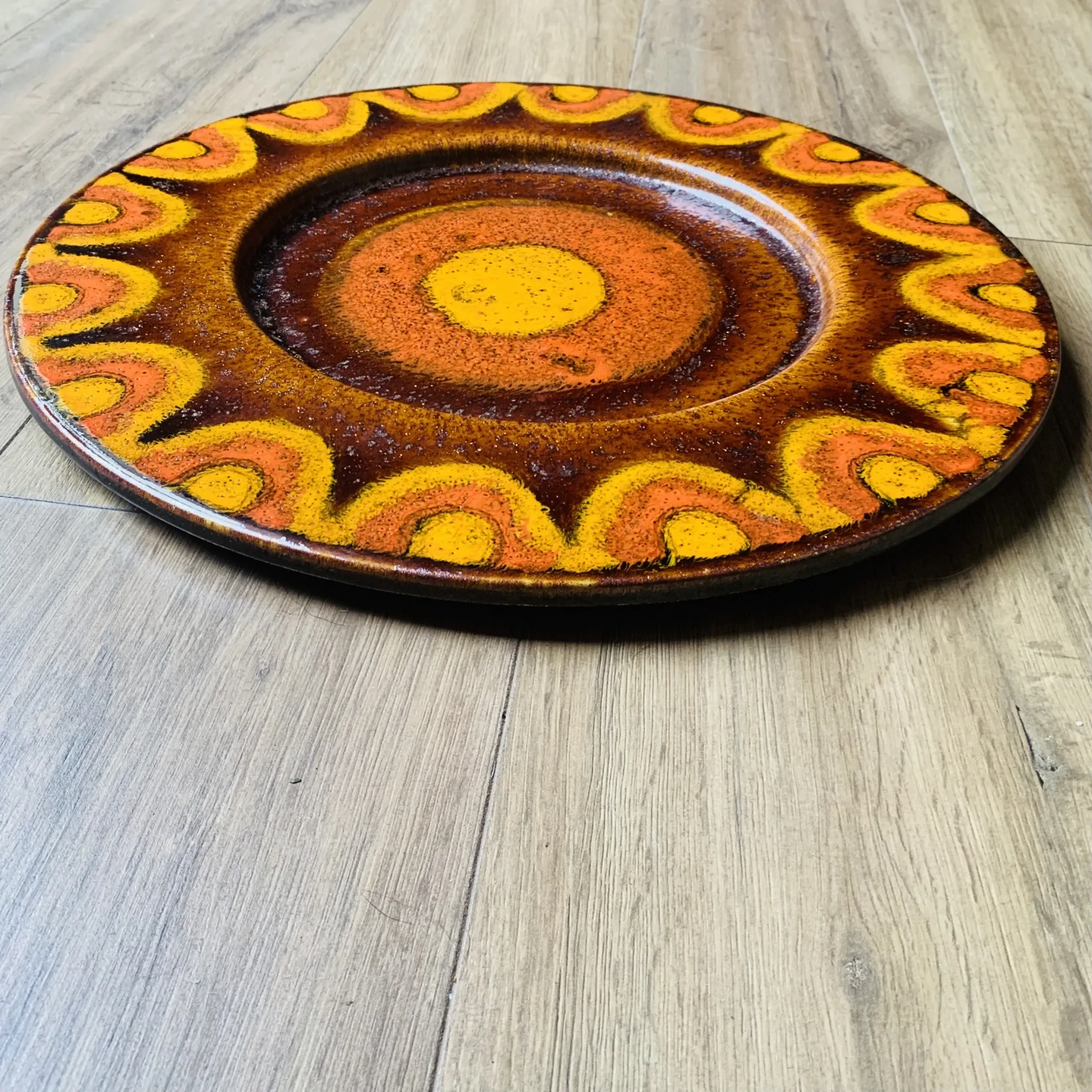 Large vintage glazed ceramic dish – Reiner Gehrig for Grünstadt