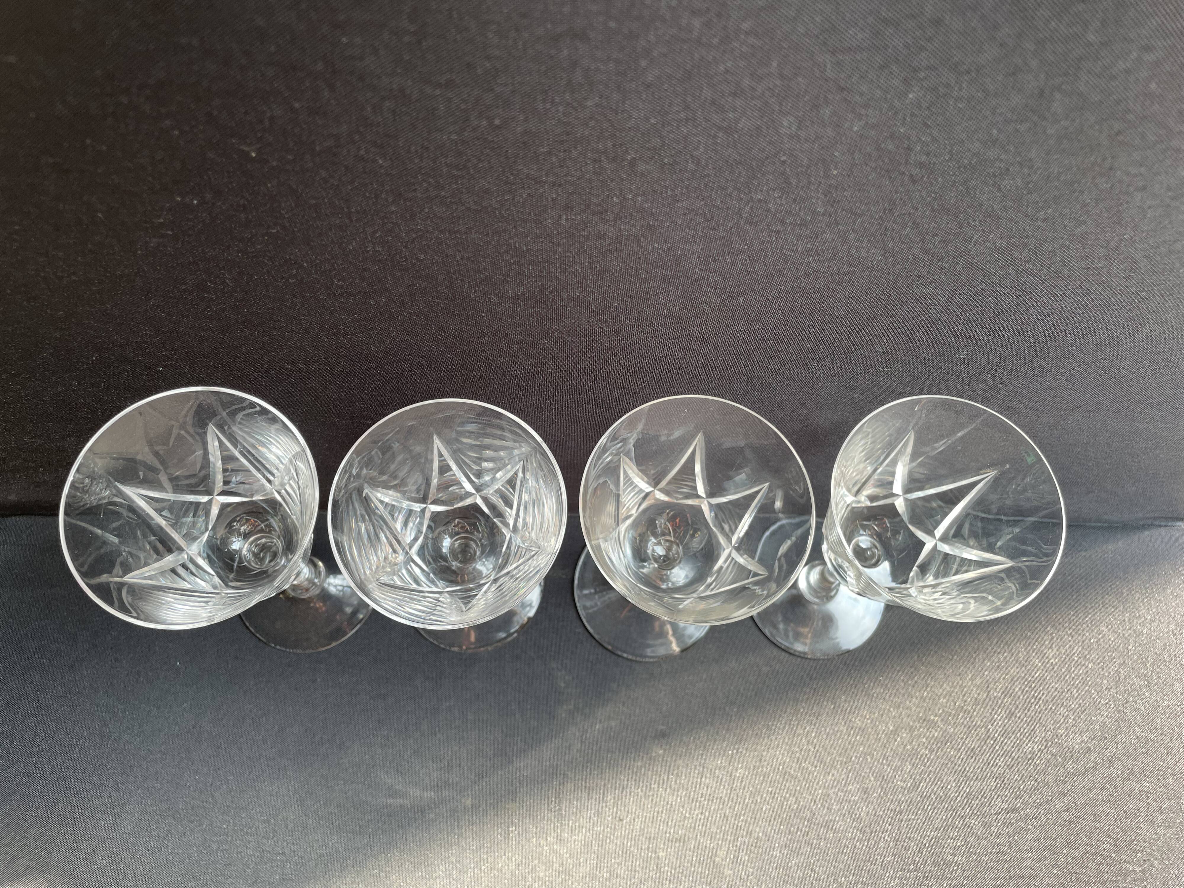 4 Cut Crystal Wine Glasses