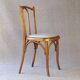 Chaise Baumann Bistrot N°56, vers 1925 assise cuir gris