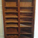 Double oak curtained filing cabinet