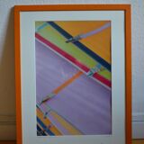 large abstract color photo "windsurfer sails" Vancouver 1985