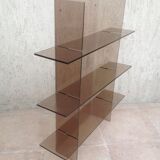 Plexiglass shelf smoked glass vintage brown