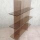 Etagère plexiglass verre fumé marron vintage