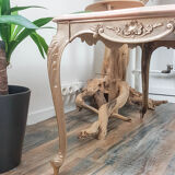 Louis XV coffee table in brass pink marble