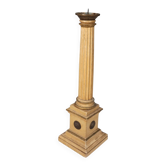 Antique Sculptural Wooden Church Candlestick, 1860