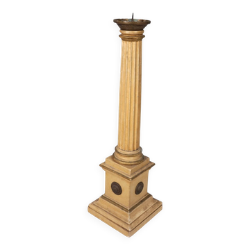 Bougeoir d'église en bois sculpté antique, 1860
