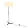 Floor lamp by WILA, chrome and black lacquered metal with a fabric shade, 1960s/1970s