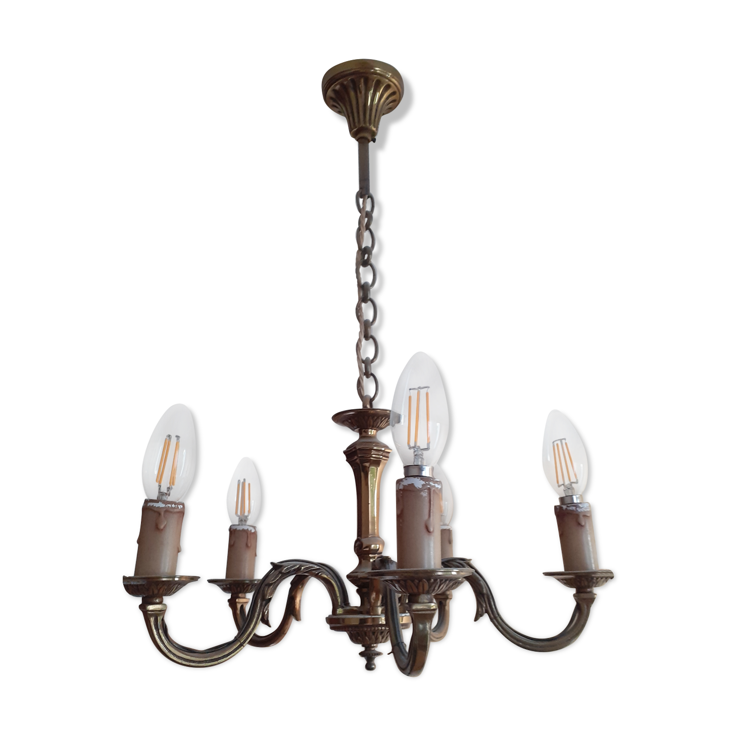 Bronze chandelier 5 lamps