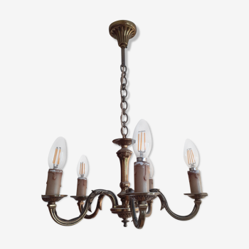 Lustre bronze 5 lampes