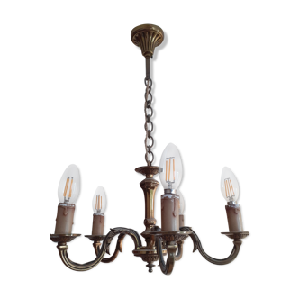 Lustre bronze 5 lampes