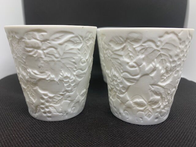 Set of 4 photophores in white biscuit