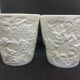 Set of 4 photophores in white biscuit
