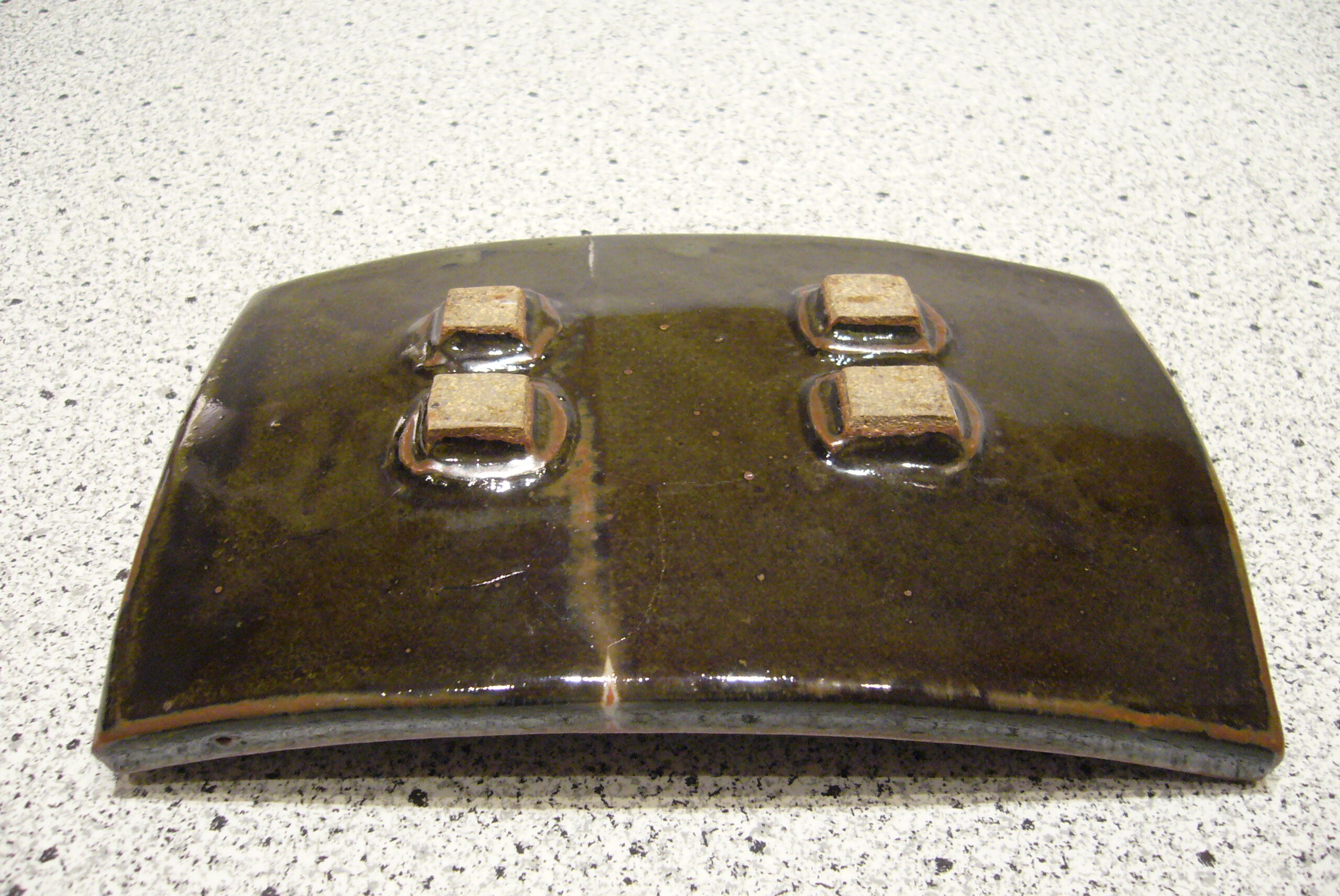 Enameled stoneware trinket dish from the 70s