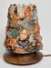 Vintage HA Ludwig lamp in semi-precious stones and wood West Germany