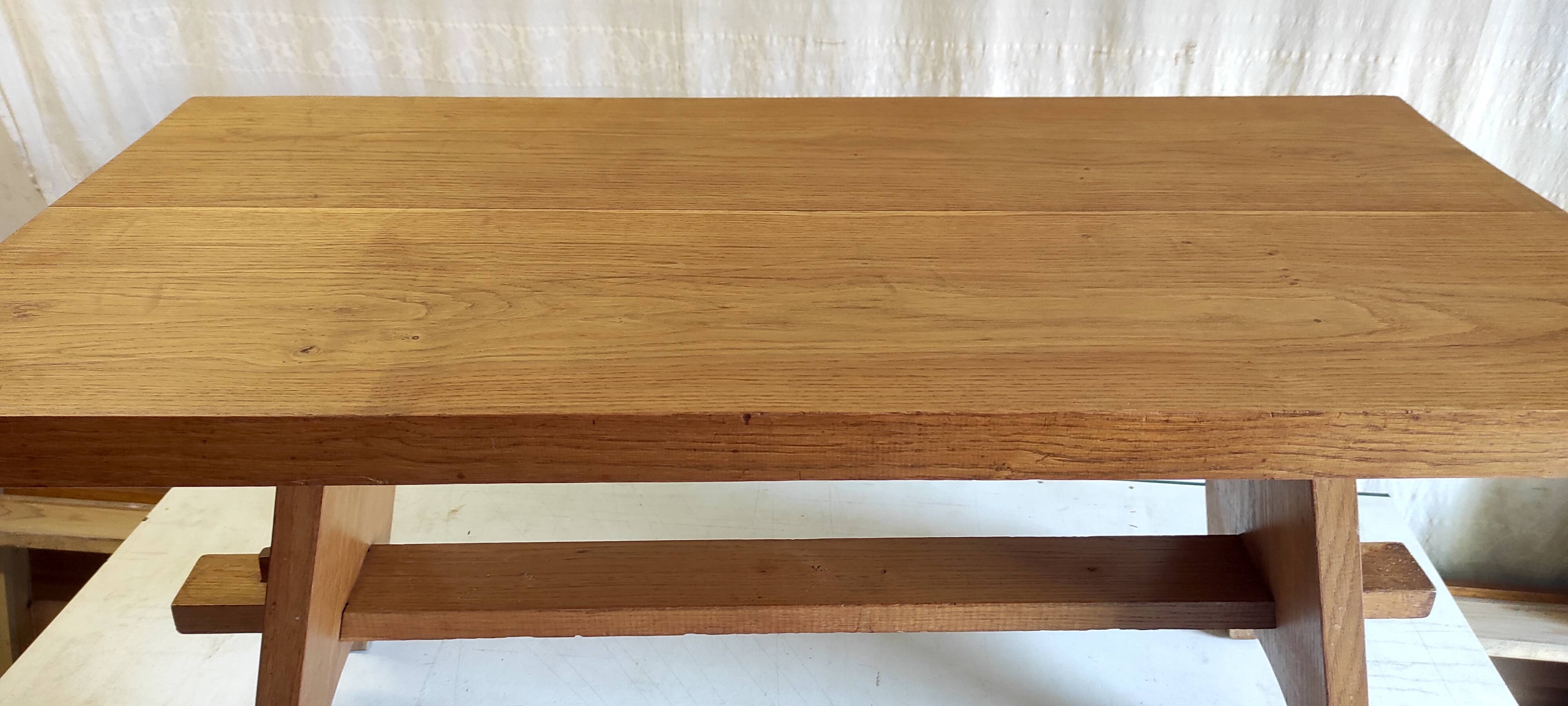 Solid oak coffee table - 1950s