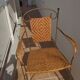 Fauteuil osier et fer forgé