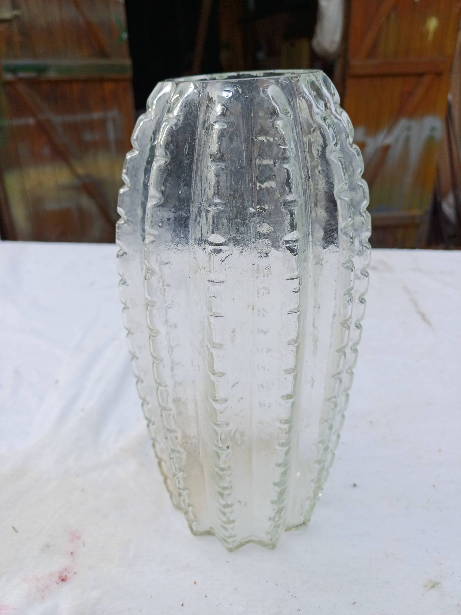 Vase année 60 en verre granité