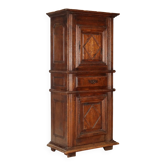 Armoire baroque ancienne en chêne avec coffre-fort, Italie, fin XIXe siècle
