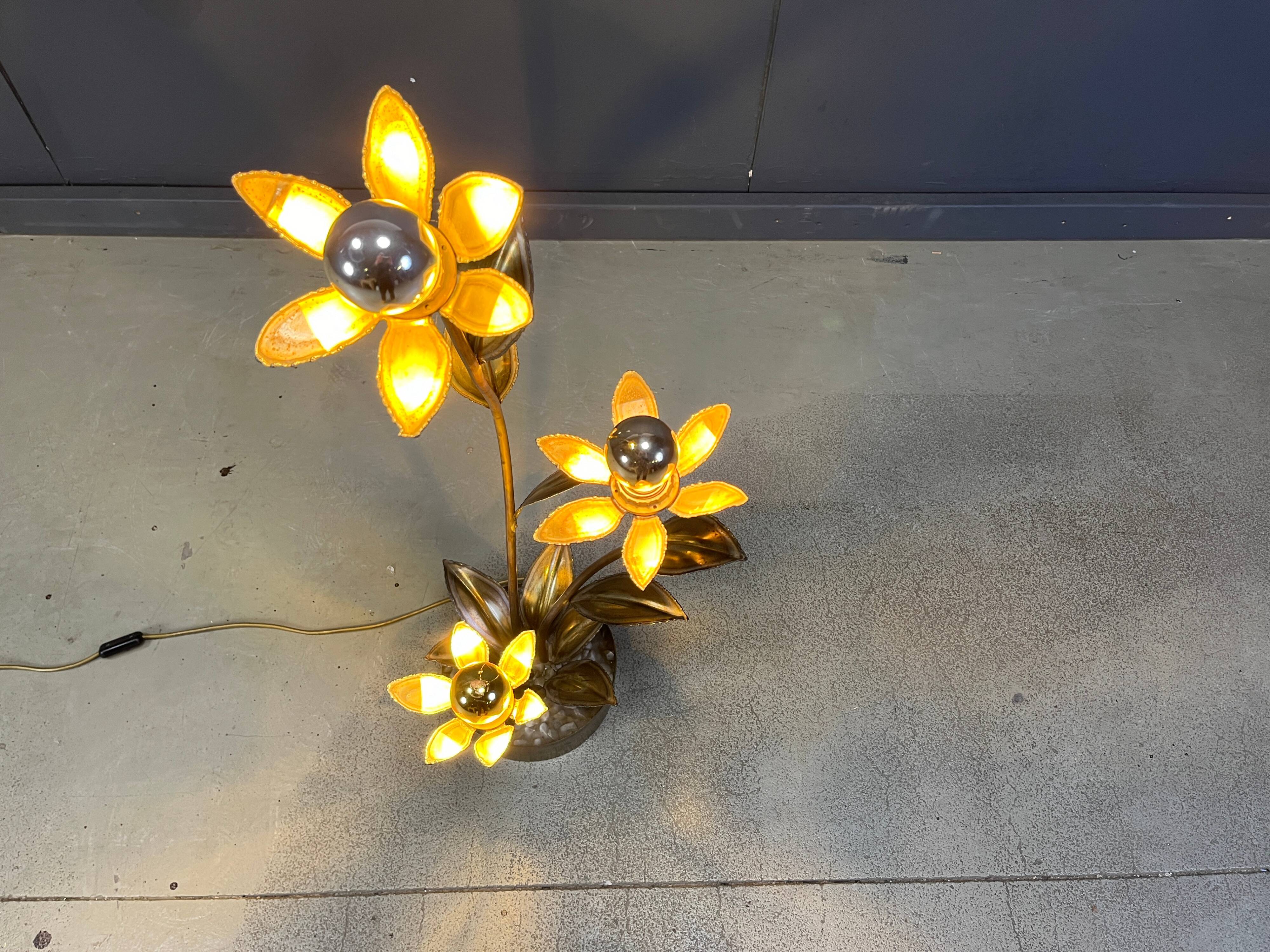 Maison Jansen lotus floor lamp, 1970s