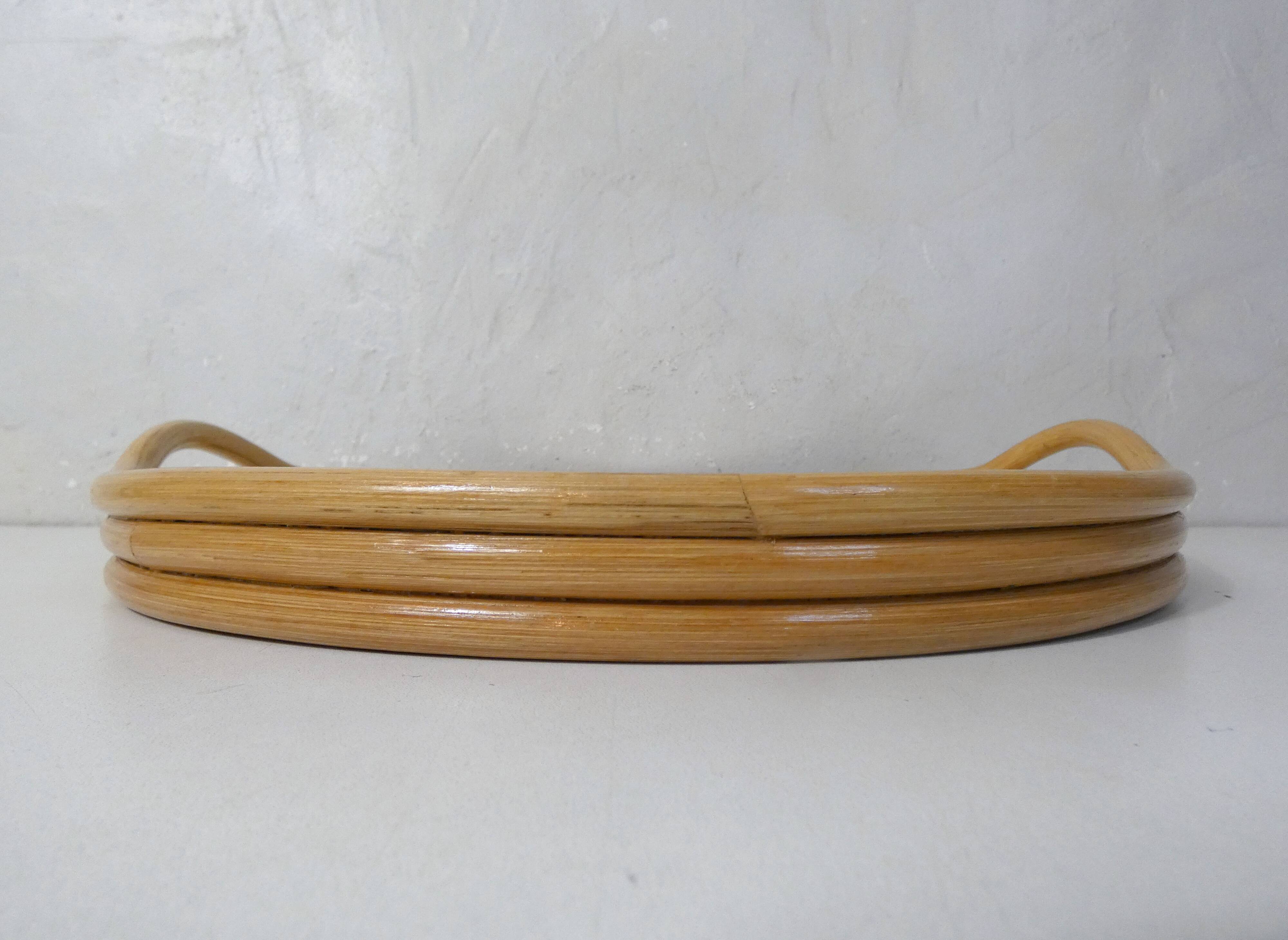 round rattan and mother-of-pearl tray