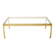 Coffee table beaten iron gilded glass Maison Ramsay 1950