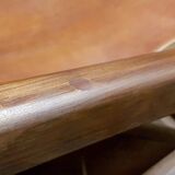 Brutalist leather lounge chair, 50s/60s