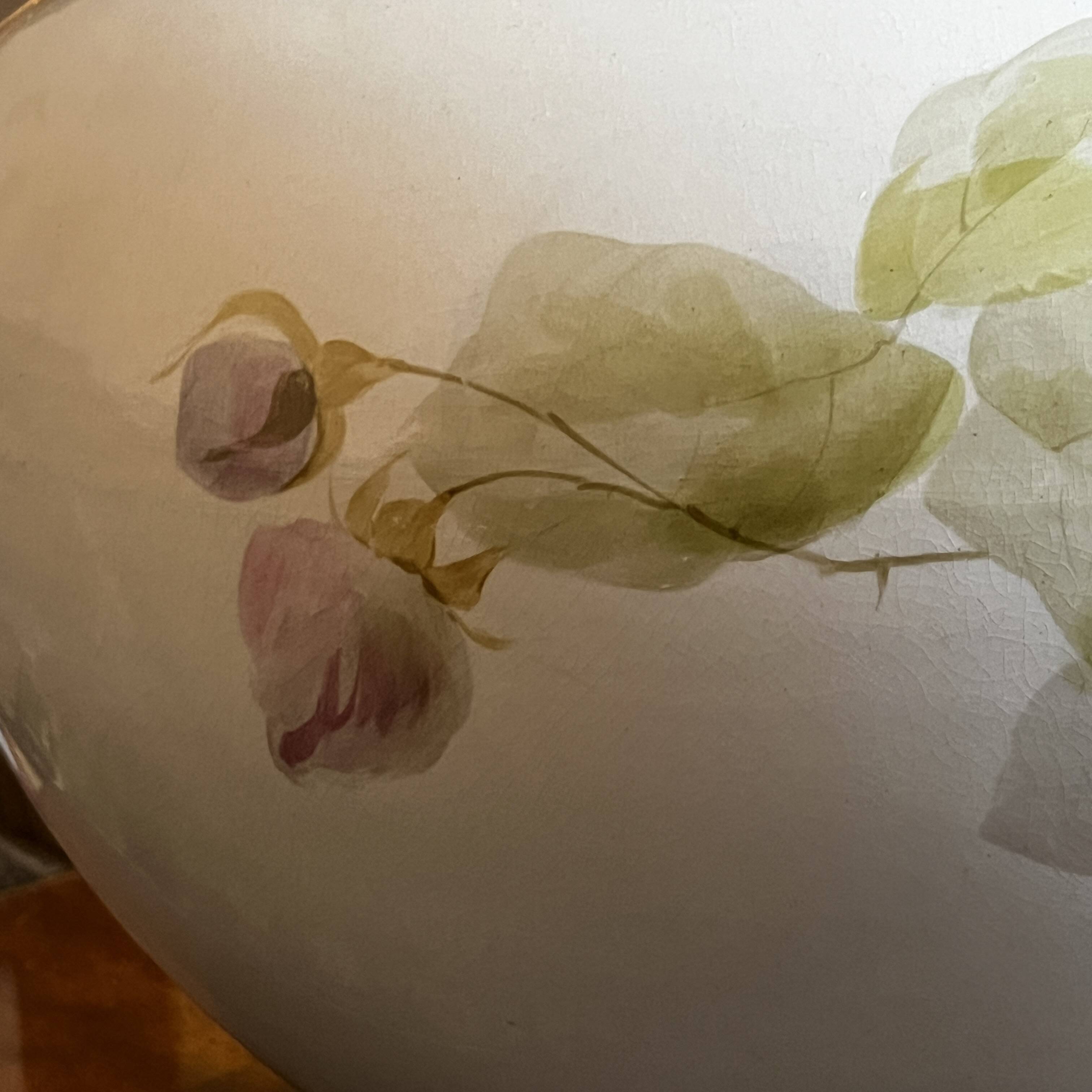 Large Verbanum Stone Laveno cache-pot, floral decoration "Roses" in earthenware ceramic, ca 1900